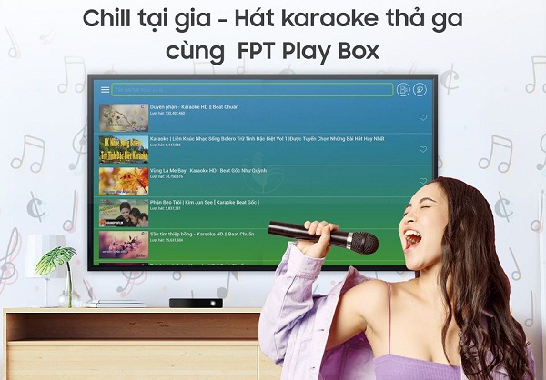 karaoke giải trí trên fpt play box
