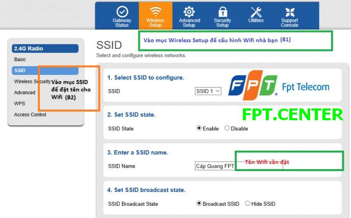 Hướng dẫn cài đặt đổi mật khẩu Wifi modem G97RG3 của FPT telecom