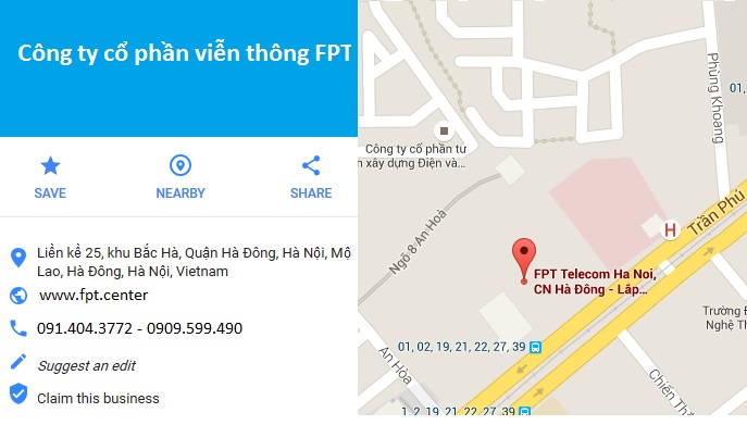 Phòng giao dịch FPT Hà Đông chi nhánh Bắc Hà