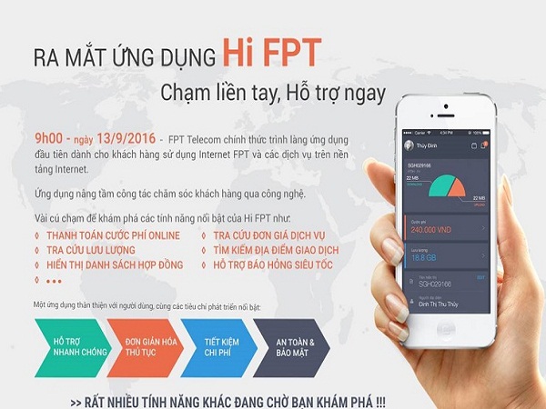 Hi FPT - Ứng dụng báo hỏng mạng internet FPT toàn quốc