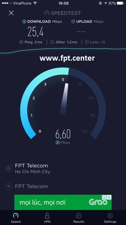Kiểm Tra tốc độ mạng FPT thực tế bằng Hi Fpt và Speedtest